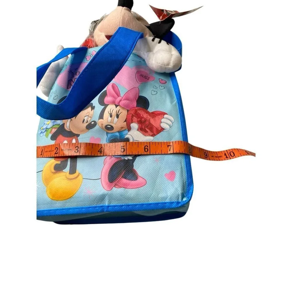Disney Mickey Mouse Valentine Gift Set Plush Tote Bag Candy Hearts Blue Nwt